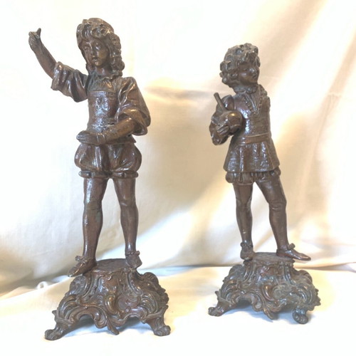 Antique figurine pair used, height 32 cm