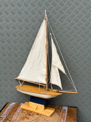 Decorative wooden handmade old sailboat used