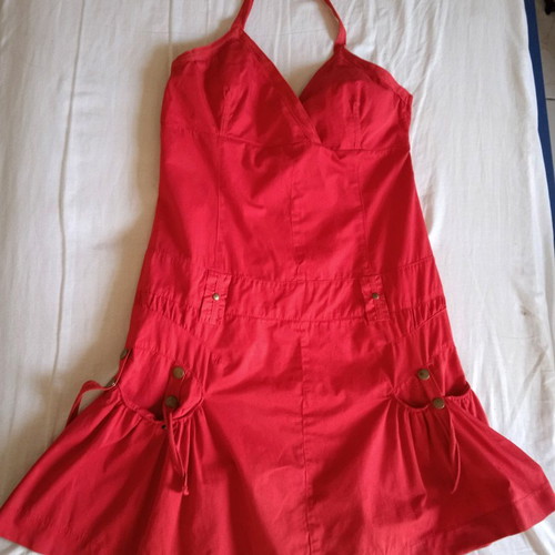 Vintage red halter mini dress Just In size M like new