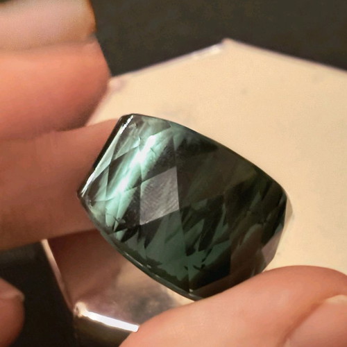 Steel ring used with green glass
