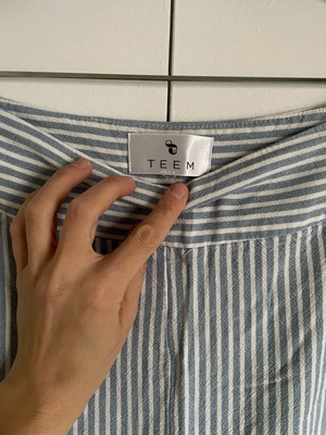 Linen pants Teem like new, white and turquoise, size M 38