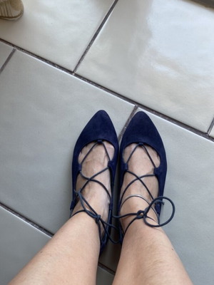 Shoe Bizz μπαλαρίνες καινούργιες, γνήσιο ιταλικό δέρμα σουέτ, μέγεθος 39, μπλε