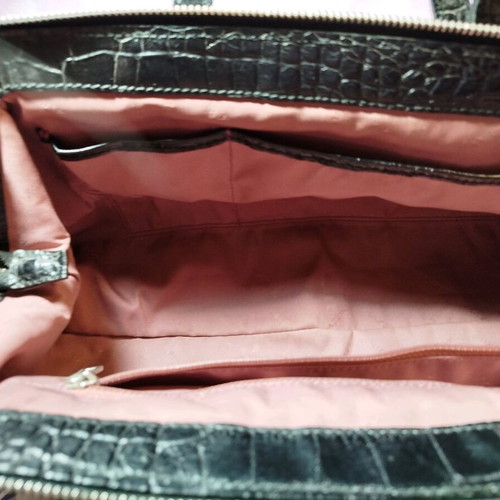 Mazzini vintage leather and velvet handbag like new