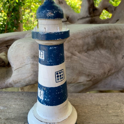 Wooden decorative lighthouse new, hand-carved and painted