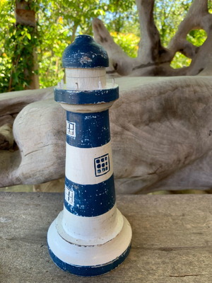 Wooden decorative lighthouse new, hand-carved and painted