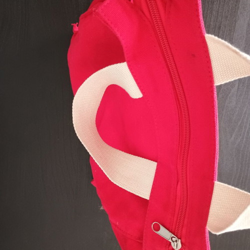 Elle small square fabric handbag red used