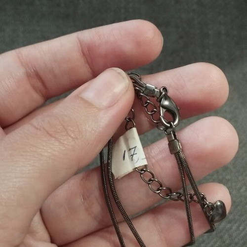 Double necklace with crosses in black and white rhinestones like new