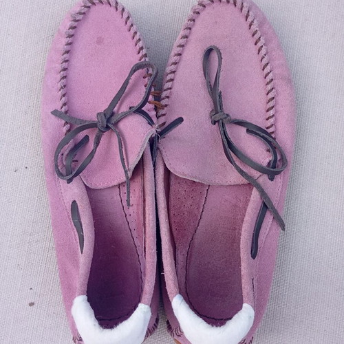Women's driving shoes used, pink suede, size 36