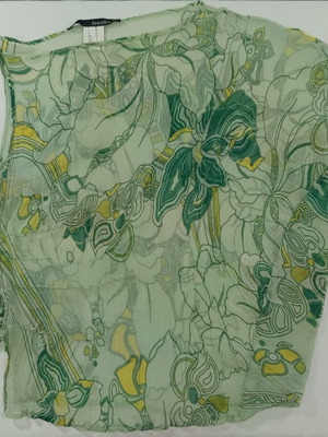 AnnaRita N silk blouse with asymmetrical sleeves, like new