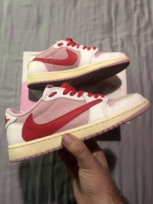 Jordan 1 Low OG SP Travis Scott Sail Tropical Pink παπούτσια, μέγεθος 41