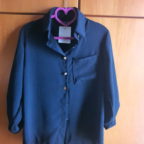 Black women's shirt new with gold buttons