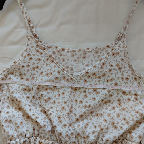 Floral midi dress white with beige orange flowers, like new