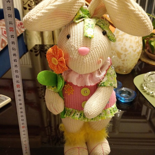 Handmade knitted rabbit used 35cm