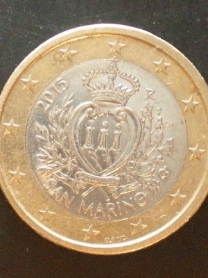 1 ευρώ απο San Marino 2015 δυσκολο ,ακυκλοφόρητο