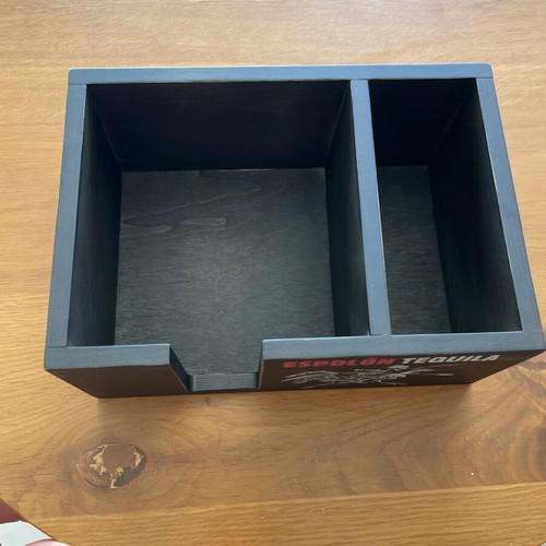 Wooden organizer box with Espolòn Tequila logo new