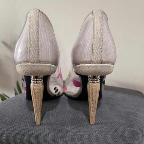 Oscar de la Renta pumps like new, multicolor with 8cm wooden heel