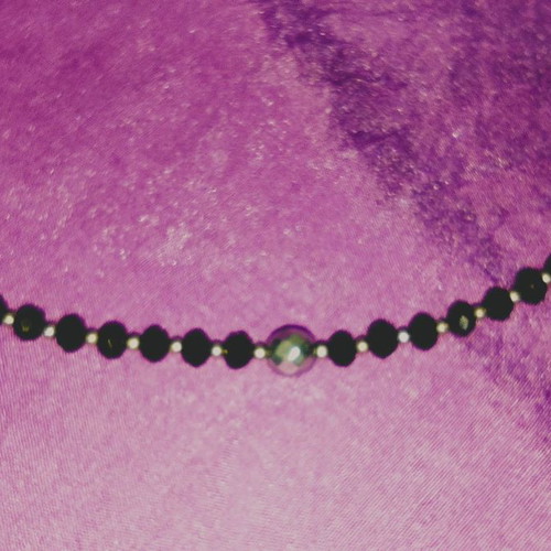 Ozze necklace used with steel details and black crystals