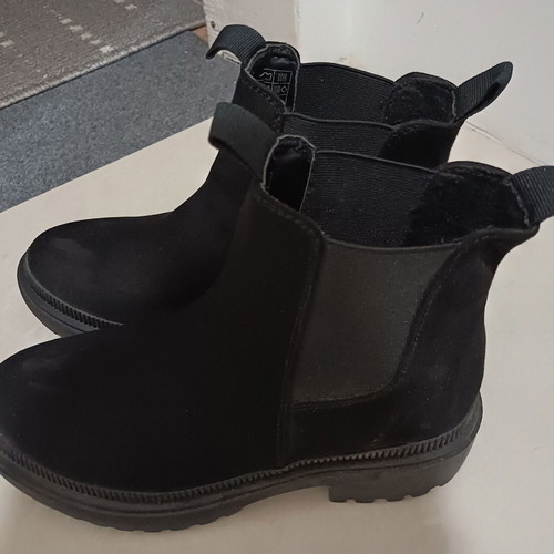 Marks & Spencer Faux Suede Chelsea Cleated Flatform Sole Ankle Boots, black, size 40