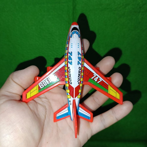 Vintage Japanese Boeing 747 Tin Toy airplane used