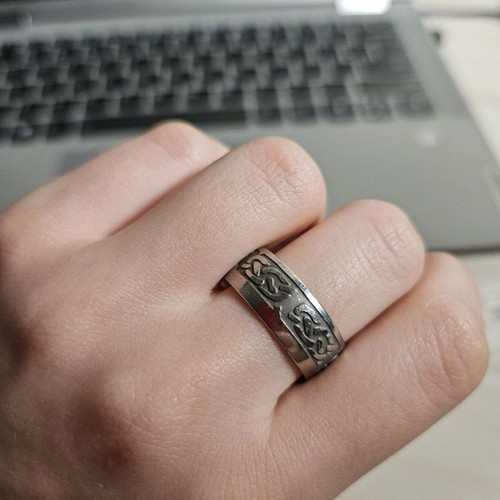 Ring for men used with Celtic knot design steel gold plated