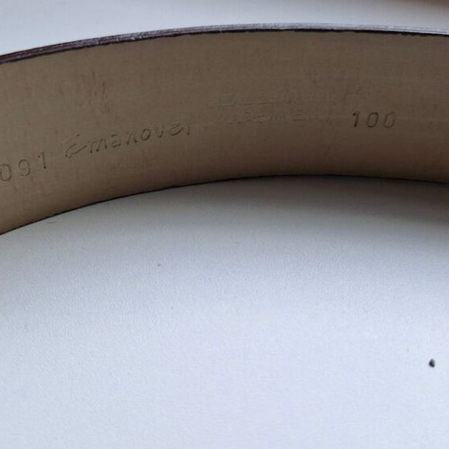 Leather belt with strass like new, brown and gold, 100 cm