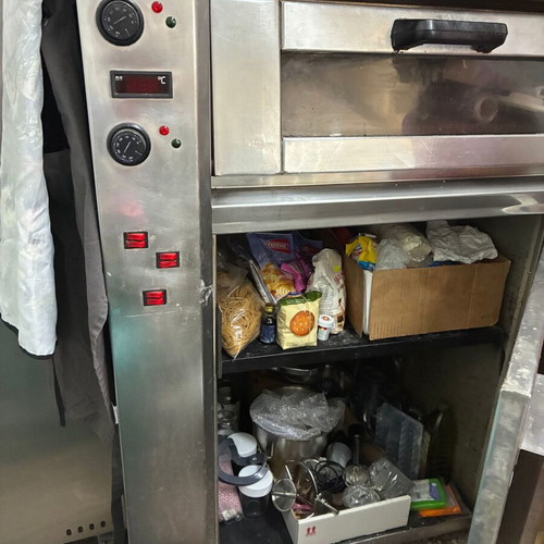 Professional double oven used, 2 chambers, stainless steel