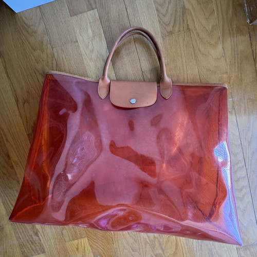Longchamp summer shoulder bag like new, orange, 50x35 cm