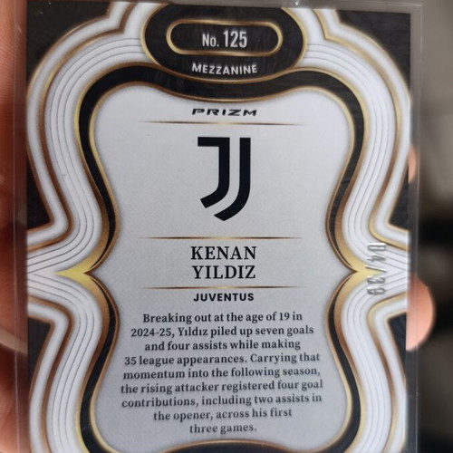 2025-26 Panini Select Serie A Kenan Yildiz Juventus Mezzanine Prizm #125