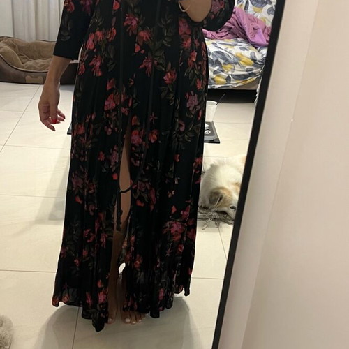 Zara dress used with 3/4 sleeve and front buttons black