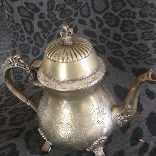 Silver-plated vintage coffee and tea set of 4 pieces used
