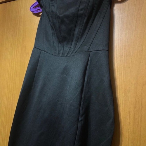 Strapless long dress with side slit new, Zara black size L