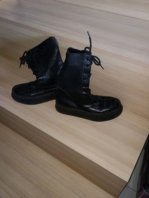 Black lace-up boots size 38.5 like new