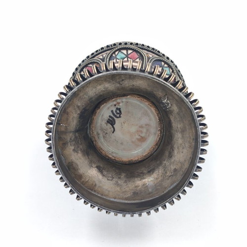Ceramic vase with filigree Moroccan Fes used