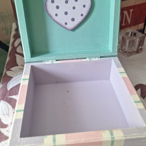 Wooden jewelry box handmade fairy style like new