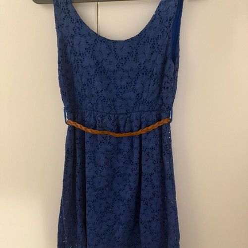 Dress with lace like new, blue, size S