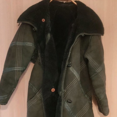 Women's suede coat Italian, very warm, made to order, size L