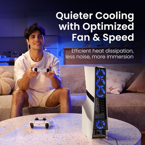 KIWIHOME Cooling Fan for PS5 Pro with 4 Fans and USB 3.0 Port