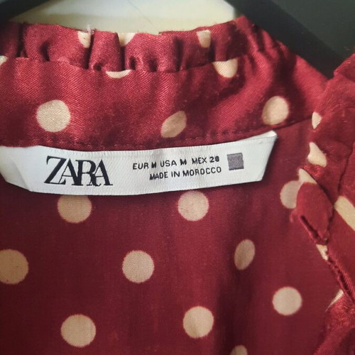 Polka Dot Mini Dress Zara used, red, size M