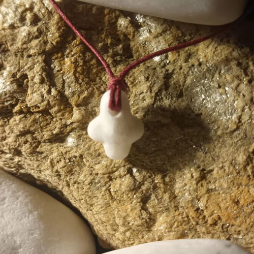 Collectible Cycladic art marble and stone cross, handmade