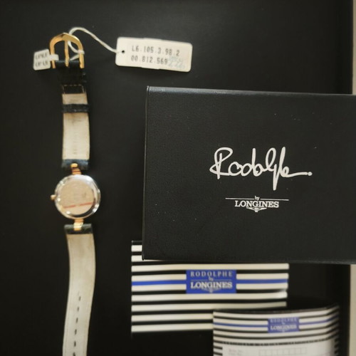Longines Rodolphe women's watch 34mm NOS navy blue dial leather