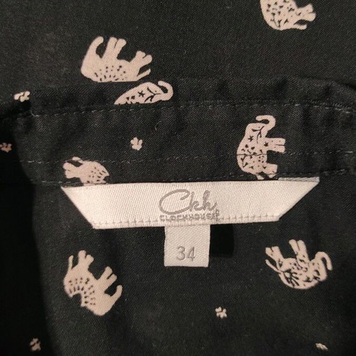 Women's shirt with elephants like new, black, size XS