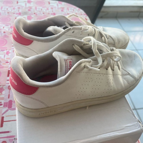 Adidas athletic shoes size 36 used, white and pink