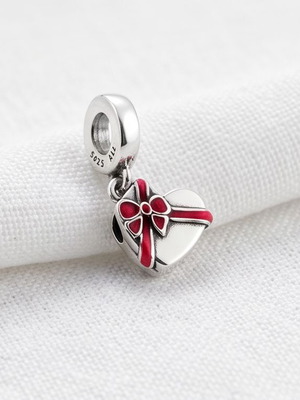 Pandora Heart Chocolate Gift Box Charm new, red and silver