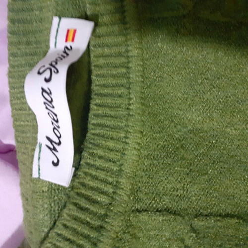 Morena Spain long sweater with thick knit new, green