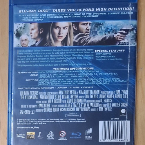 The International Blu-Ray used with Greek subtitles, action thriller