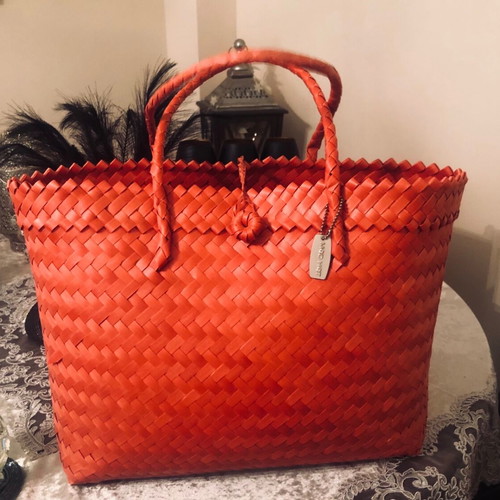 Mad Hat Red Straw Beach Bag new