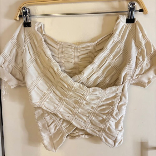 Elastic beige wrap blouse like new