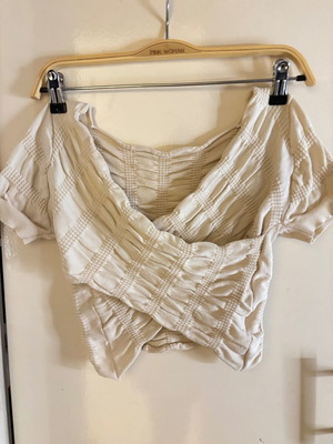 Elastic beige wrap blouse like new