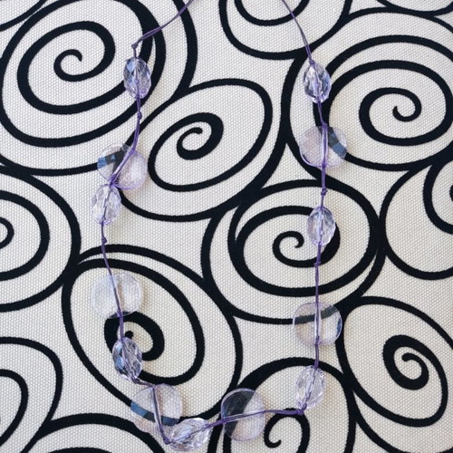 Long necklace new with large purple acrylic beads
