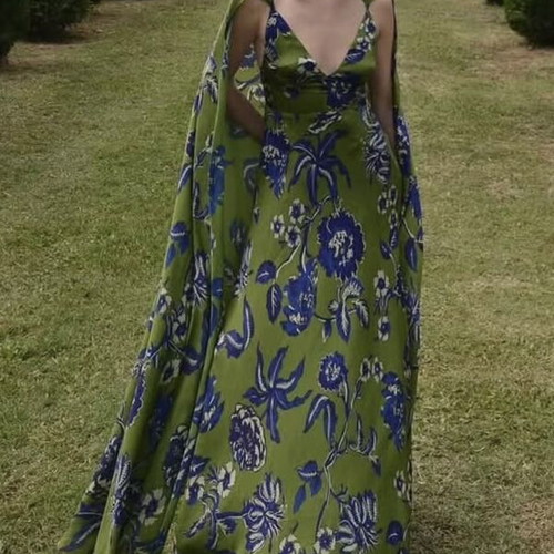 Trilogy Cape Dress new with detachable cape, colorful, size S